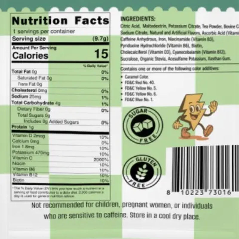 Loaded Tea - Individual Packet | 32 oz Caffeinated Flavored Hydration Powder Beverage Mix | Made in the USA | Easy Mixing Solution