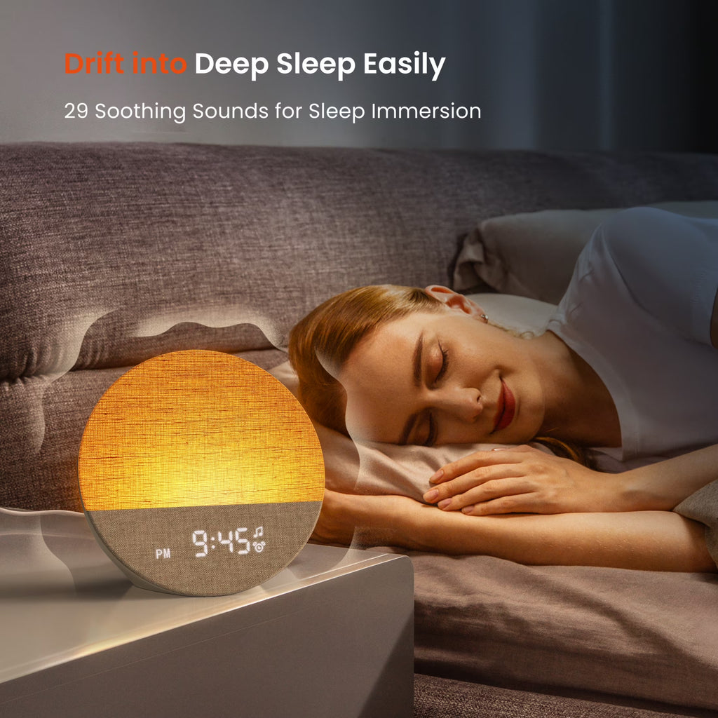 Sunrise Alarm Clock & Sound Machine with Dimmable Night Light for Bedrooms