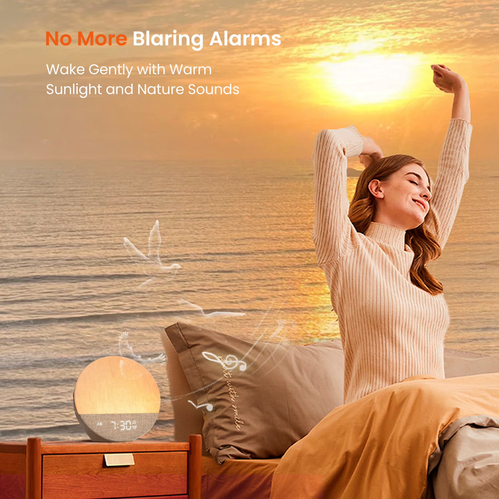 Sunrise Alarm Clock & Sound Machine with Dimmable Night Light for Bedrooms