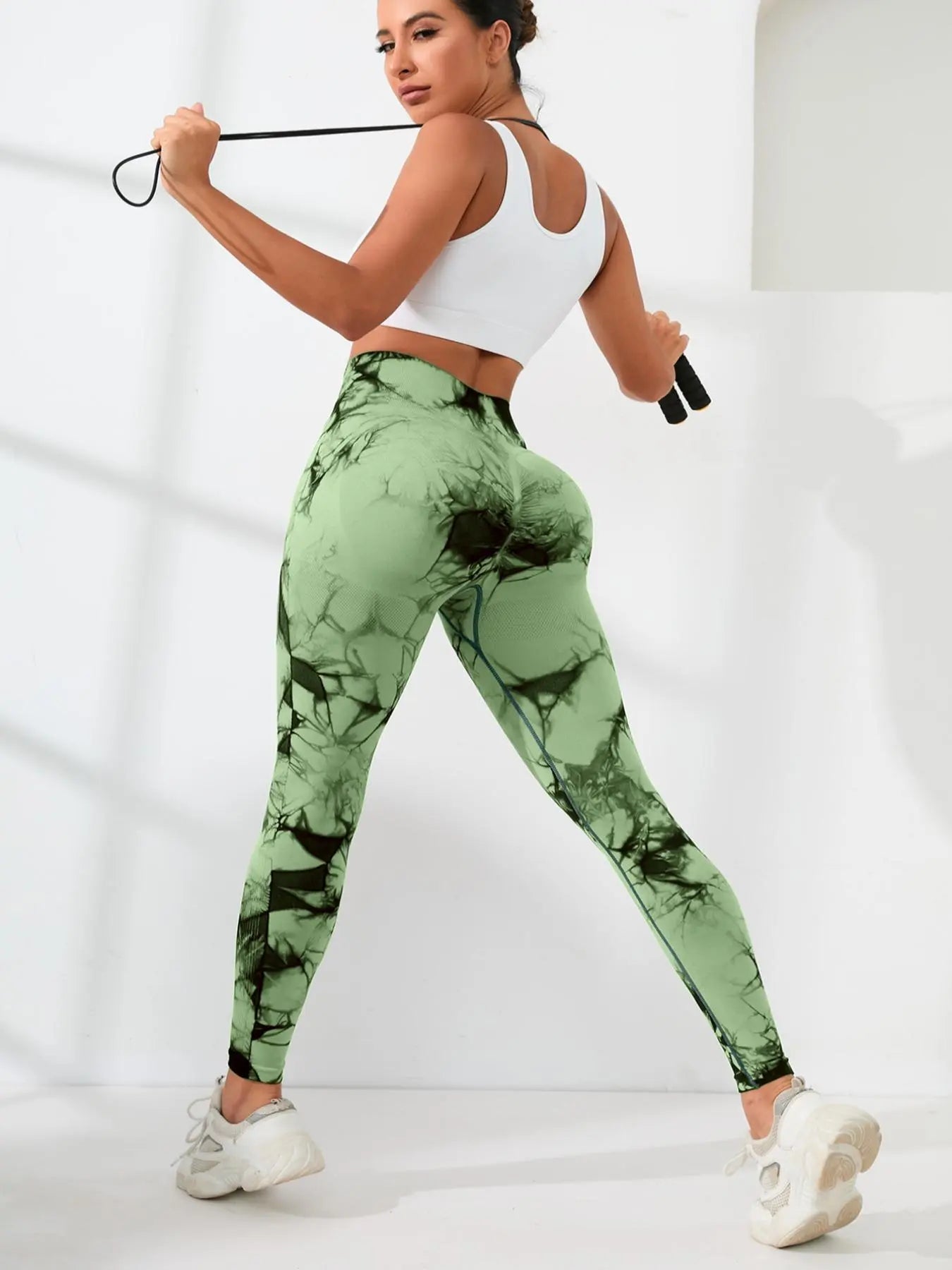 Women's High Waist Sports Leggings in Plain and Tie Dye Prints - Premium Gym and Yoga Wear for Fitness and Outdoor Activities