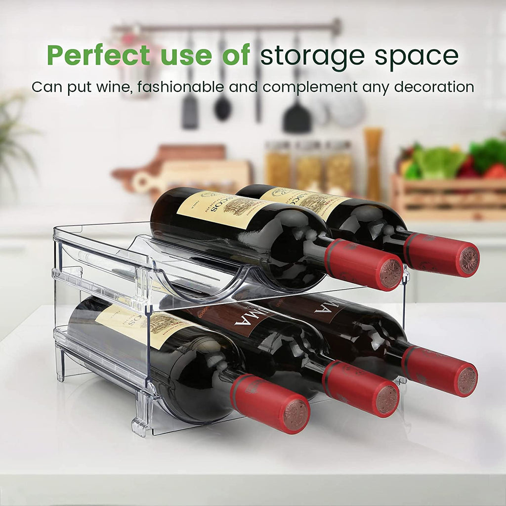 Water Bottle Storage Solution for Cabinets - Set of 2 Stackable Organizers