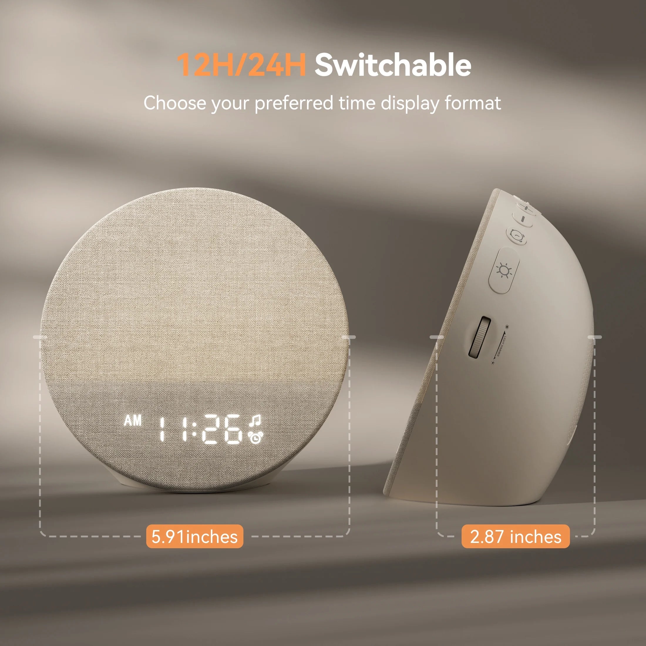 Sunrise Alarm Clock & Sound Machine with Dimmable Night Light for Bedrooms