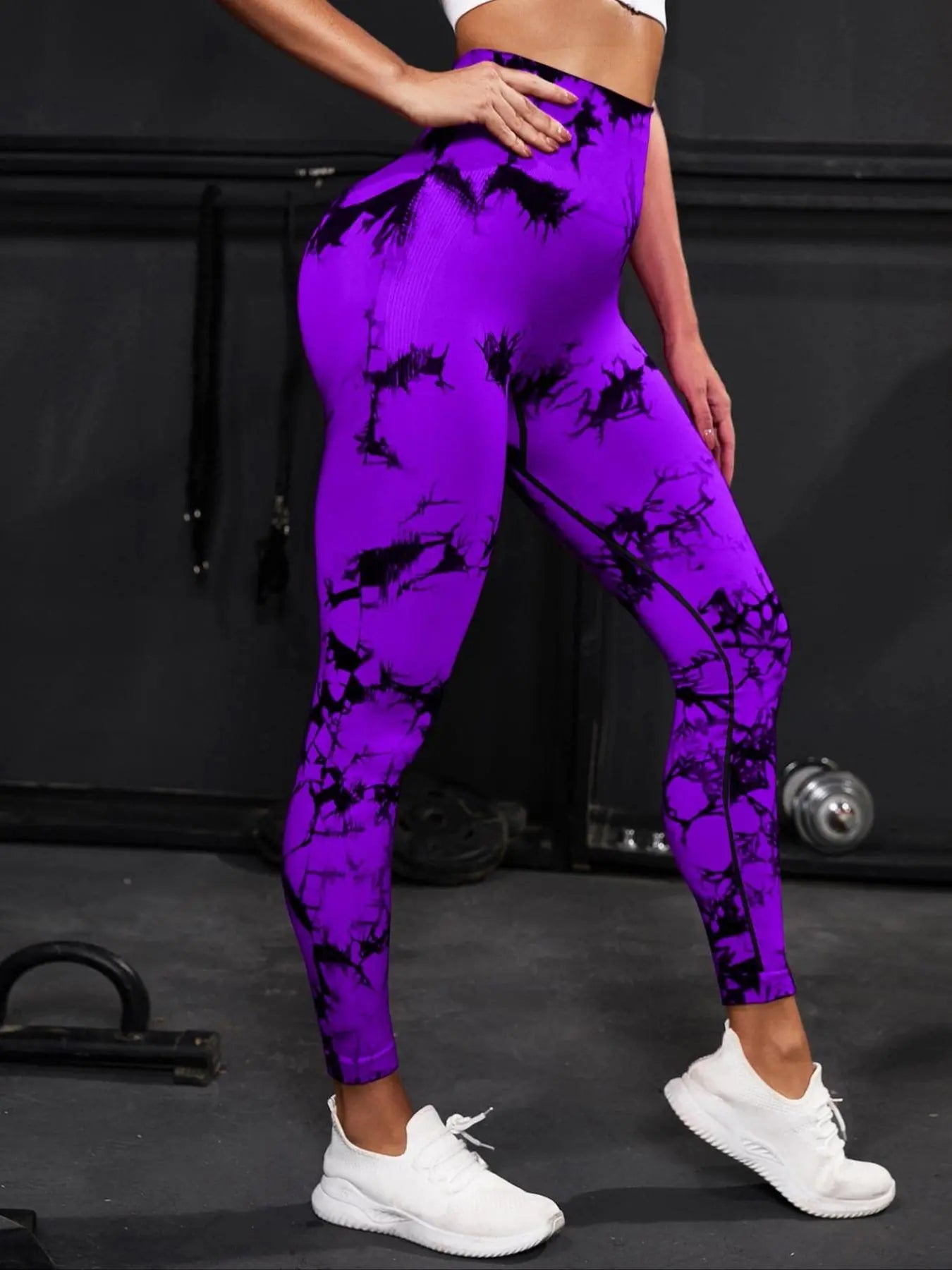 Women's High Waist Sports Leggings in Plain and Tie Dye Prints - Premium Gym and Yoga Wear for Fitness and Outdoor Activities