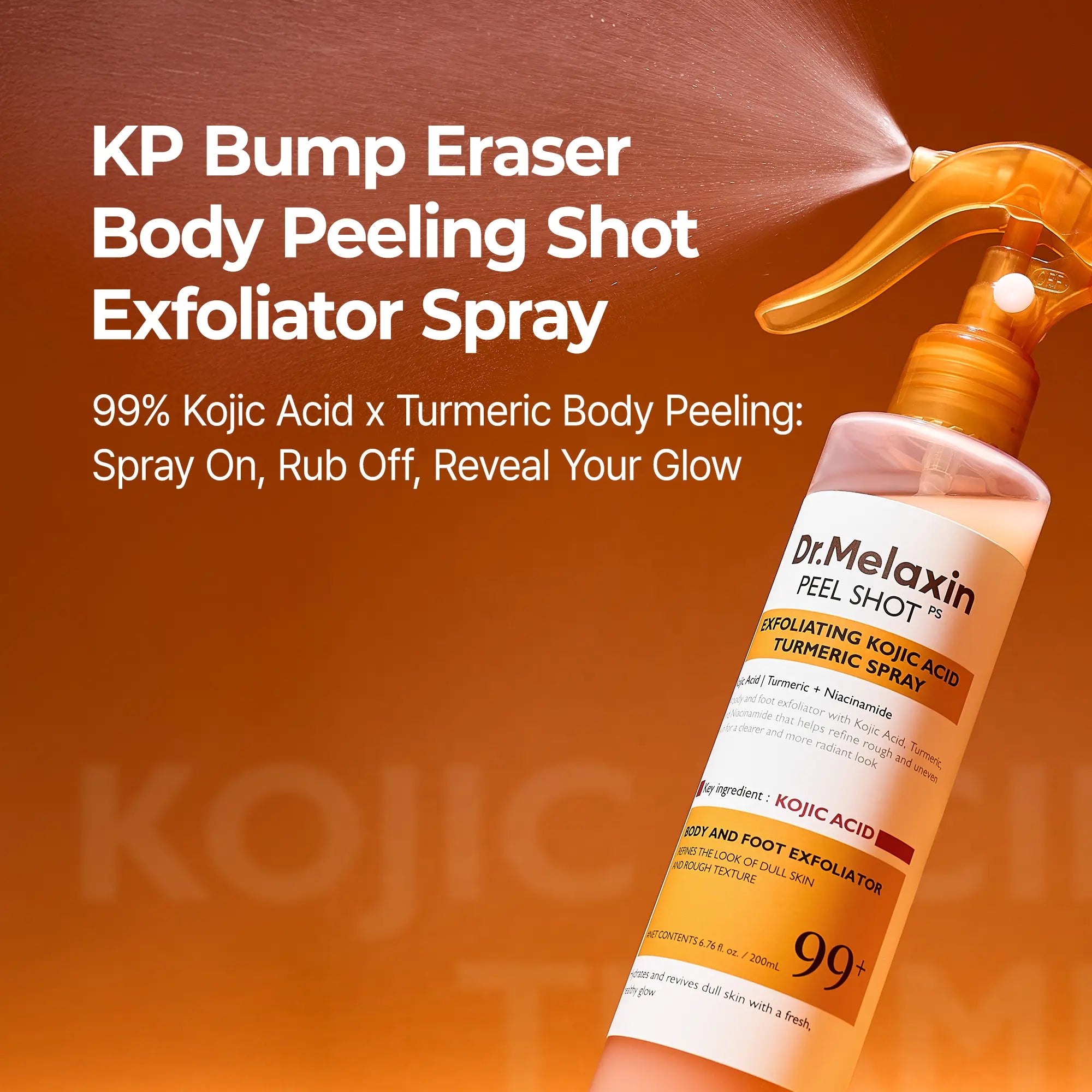 Dr. Melaxin Keratin Care Kojic Acid and Turmeric Exfoliating Spray 200ml - Advanced Pore-Clearing Formula for Skin Repair