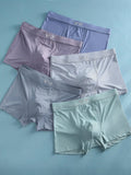 Men's VIP Solid Breathable Boxer Briefs - Regular Fit Casual Underwear Set for Summer 2024
