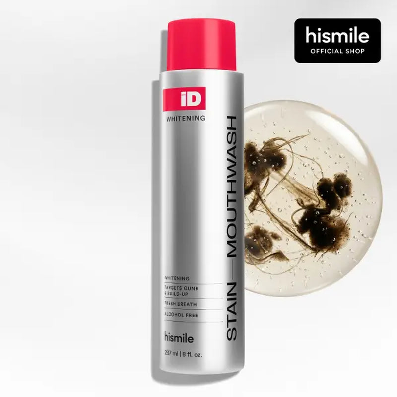 Hismile ID Whitening Mouthwash with Essential Oils for Enhanced Freshness and Teeth Whitening, 237ml
