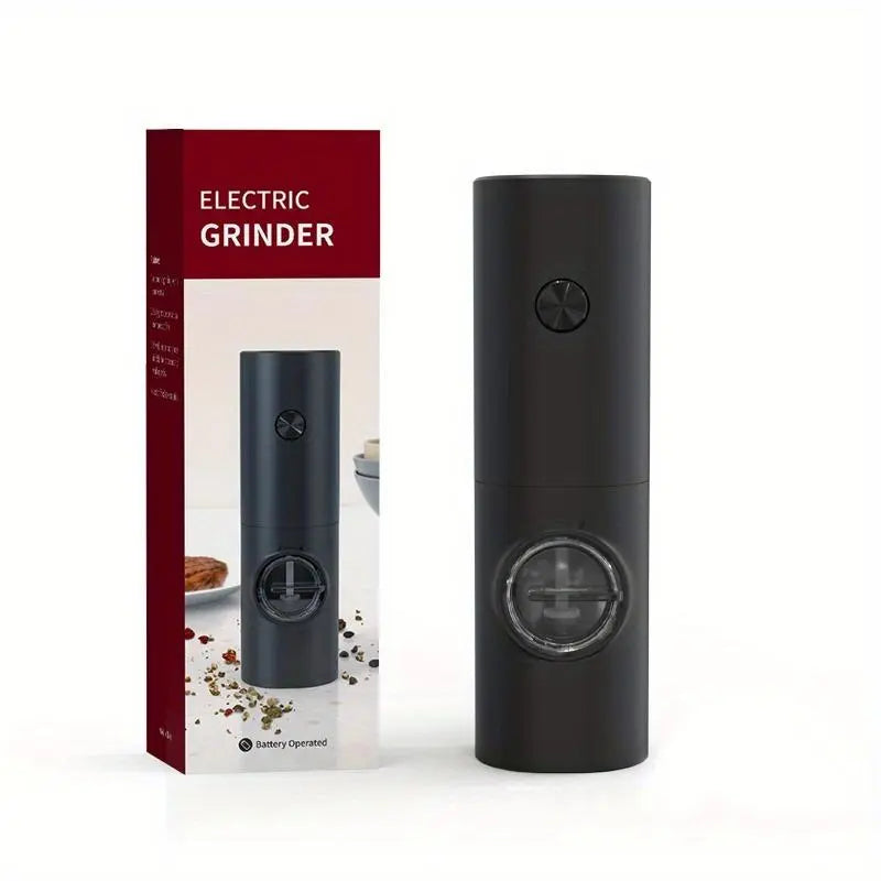 Electric Salt and Pepper Grinder Set - Battery-Operated Adjustable Grinders with LED Light, Base, and Cleaning Brush - Perfect Kitchen Gadget Gift (Batteries Not Included)
