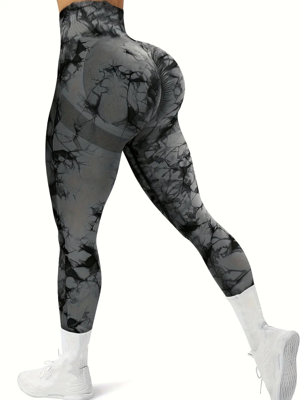 Women's High Waist Sports Leggings in Plain and Tie Dye Prints - Premium Gym and Yoga Wear for Fitness and Outdoor Activities