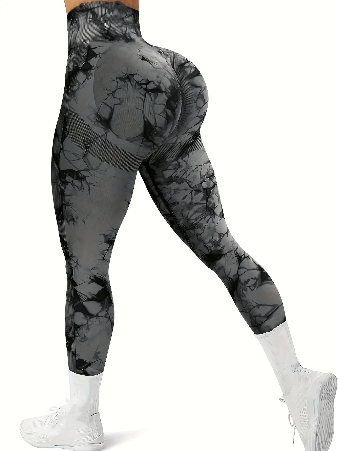 Women's High Waist Sports Leggings in Plain and Tie Dye Prints - Premium Gym and Yoga Wear for Fitness and Outdoor Activities