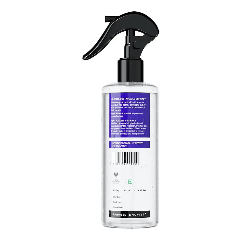 Bare Anatomy Rosemary Water with Rice Water - 100% Natural Extract for Soft, Smooth Hair - Non-Greasy, Fast Absorbing Formula - 200 ml