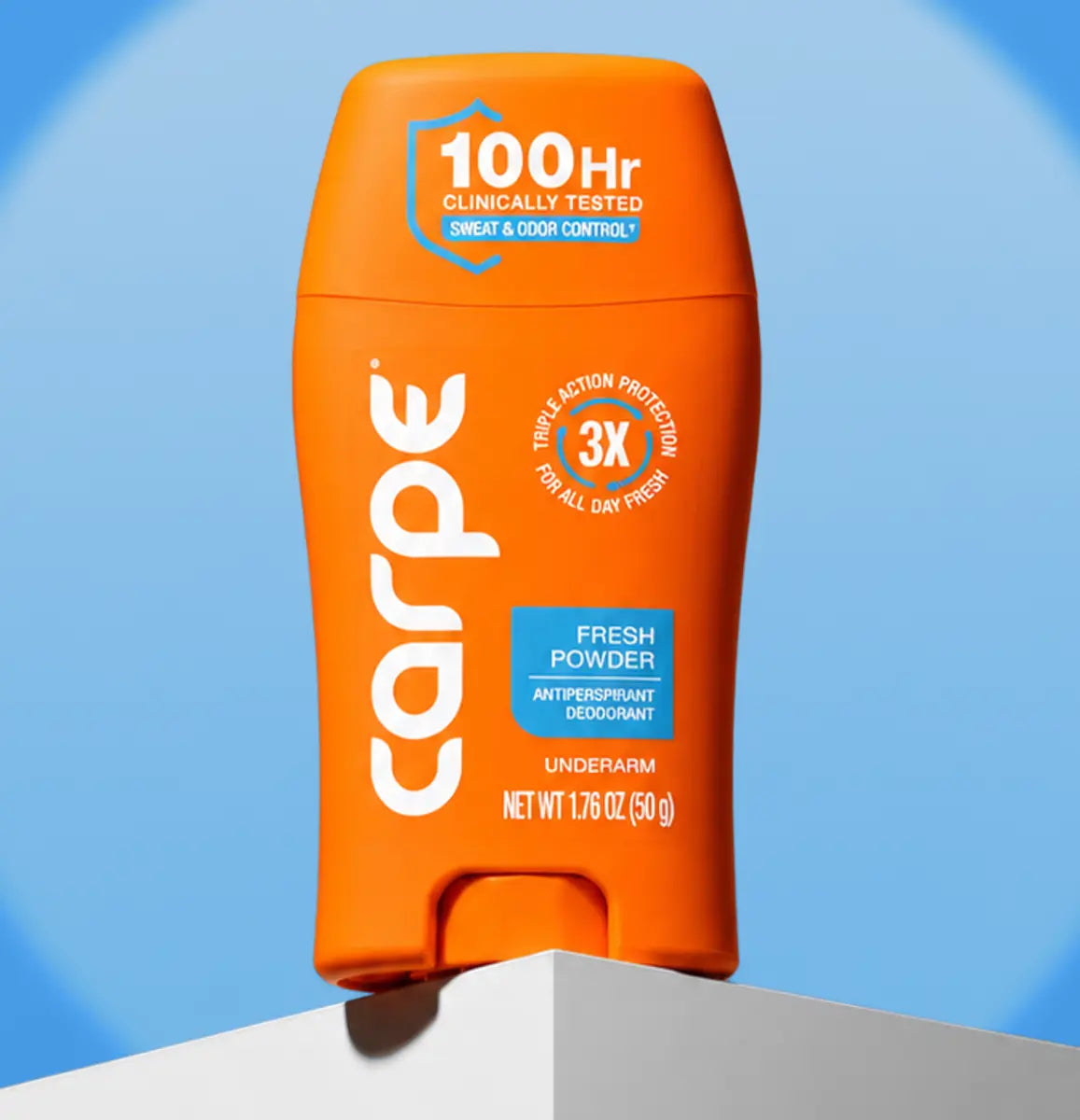 Carpe Antiperspirant Deodorant - Clinically Proven 100-Hour Protection Against Sweat and Odor - Fast-Drying, Non-Greasy Formula for All Genders - Free from Baking Soda and Parabens