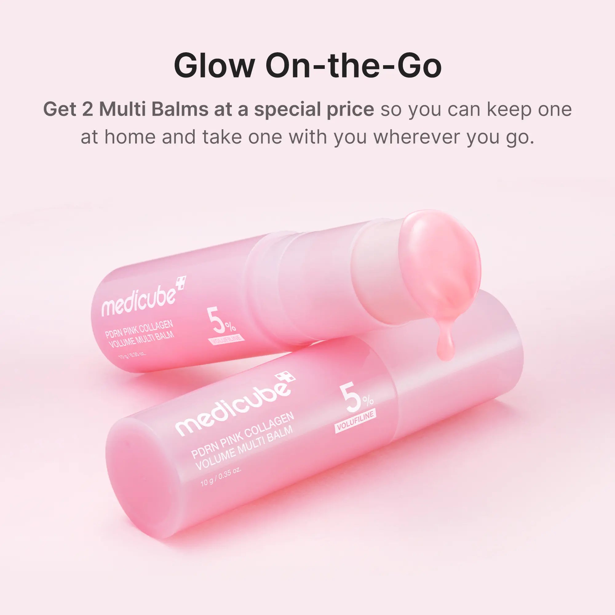 Medicube PDRN Pink Collagen Volume Multi Balm - Comprehensive Anti-Aging Solution with Volufiline, PDRN, and NAD for Youthful Skin, Fine Line Reduction, and Firming Care for Under-Eyes, Neck, Forehead, Smile Lines, and Lips - Premium Korean Skincare