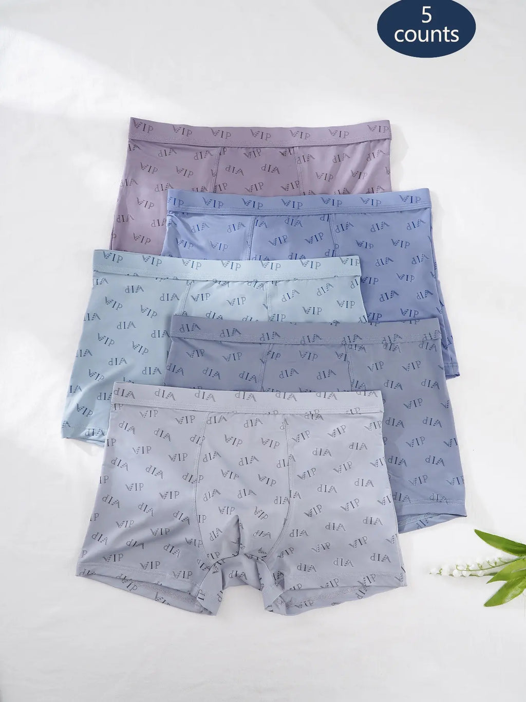 Men's VIP Solid Breathable Boxer Briefs - Regular Fit Casual Underwear Set for Summer 2024