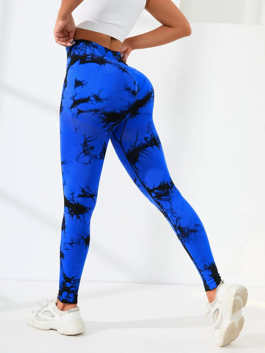 Women's High Waist Sports Leggings in Plain and Tie Dye Prints - Premium Gym and Yoga Wear for Fitness and Outdoor Activities