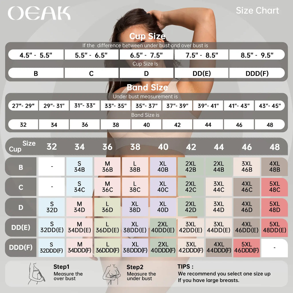 OEAK Women's Wirefree Jelly Bras - Comfortable Padded Full Coverage T-Shirt Bra for Daily Use