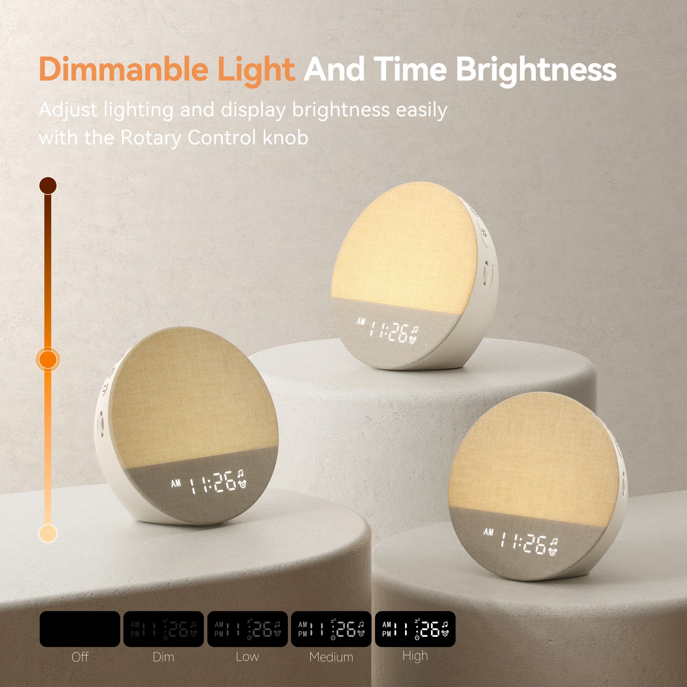 Sunrise Alarm Clock & Sound Machine with Dimmable Night Light for Bedrooms