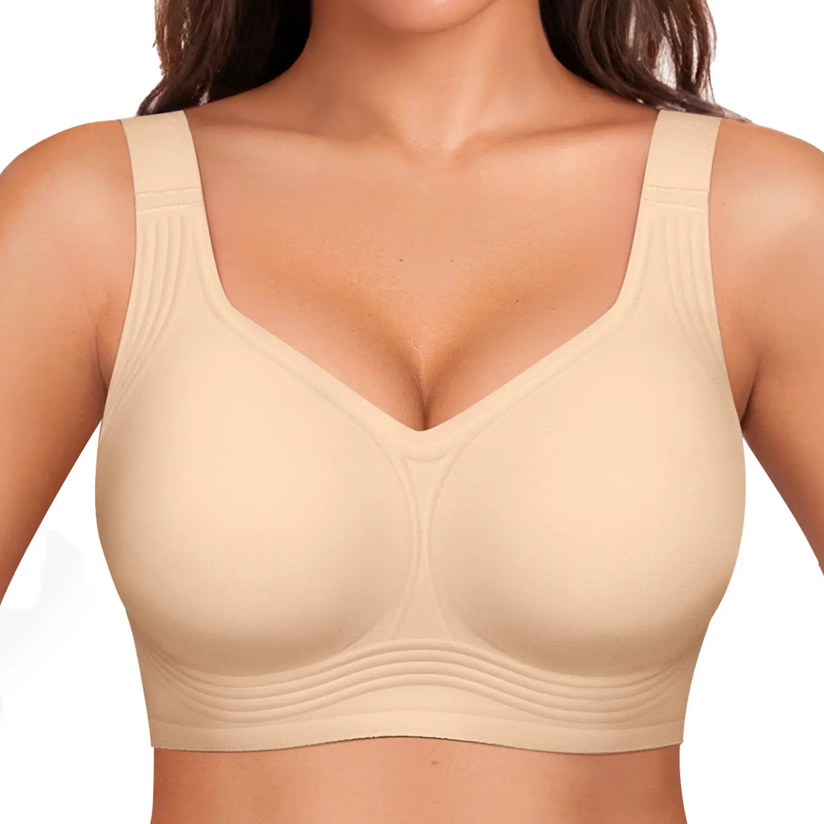 OEAK Women's Wirefree Jelly Bras - Comfortable Padded Full Coverage T-Shirt Bra for Daily Use