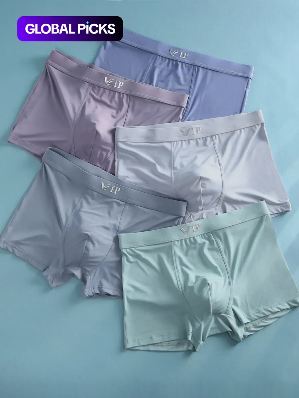 Men's VIP Solid Breathable Boxer Briefs - Regular Fit Casual Underwear Set for Summer 2024