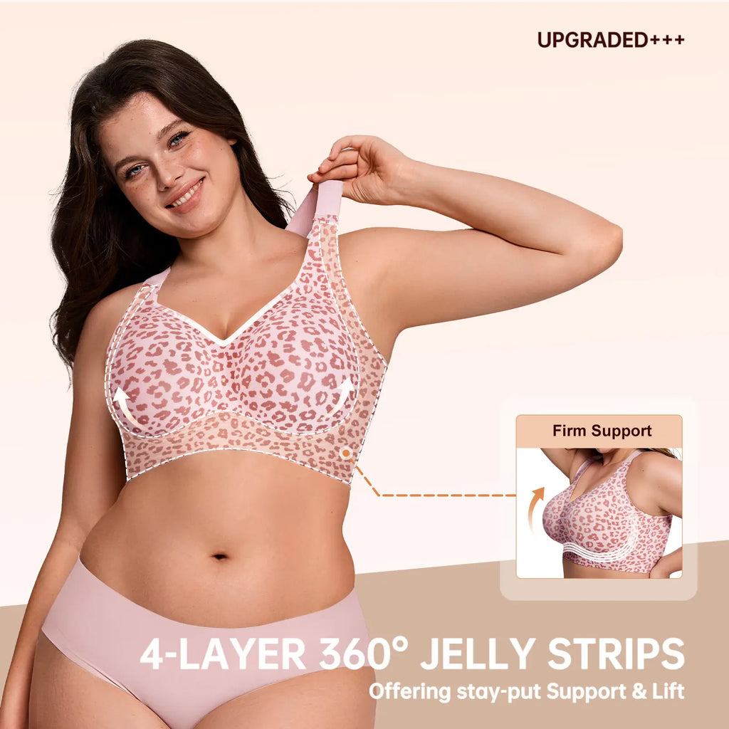OEAK Women's Wirefree Jelly Bras - Comfortable Padded Full Coverage T-Shirt Bra for Daily Use