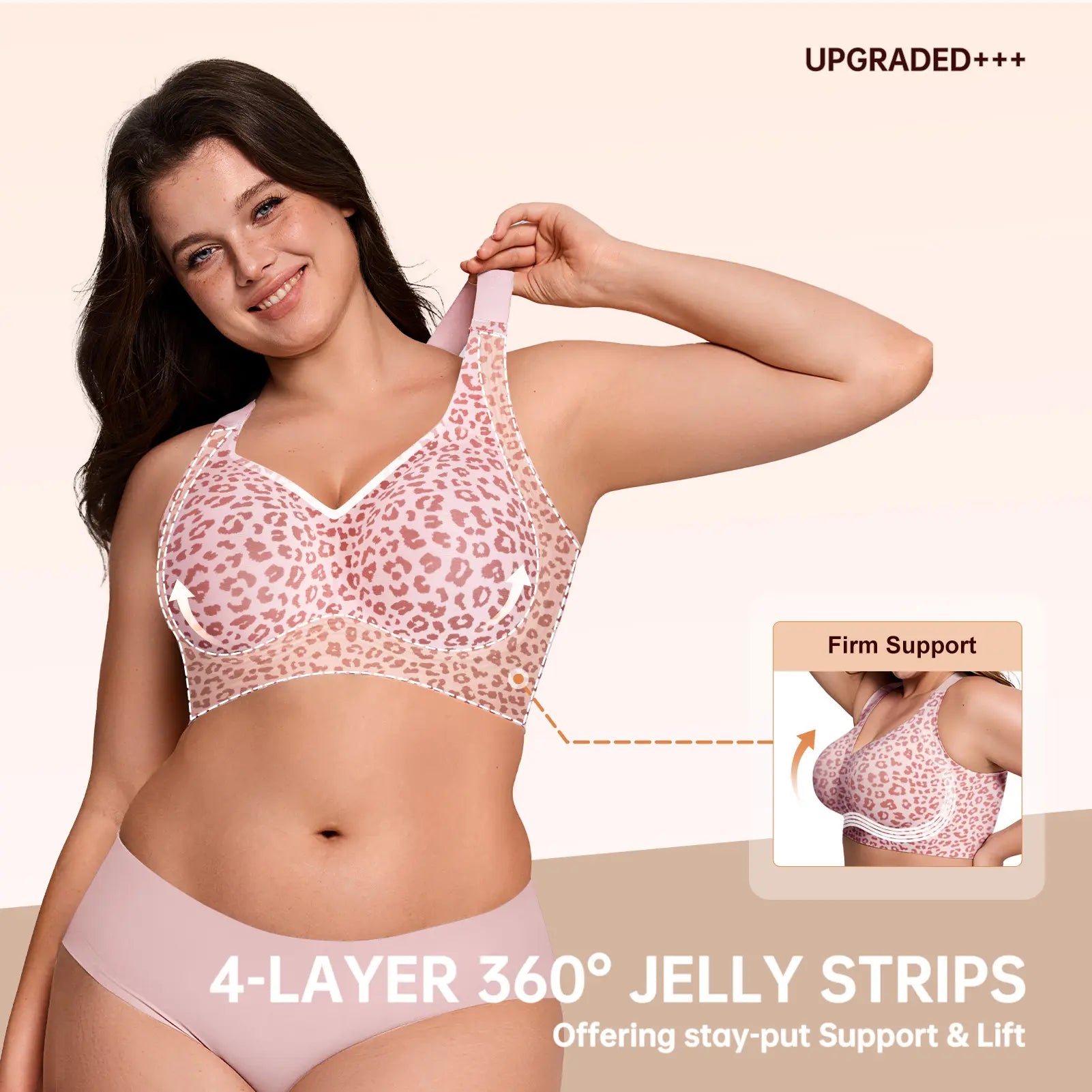 OEAK Women's Wirefree Jelly Bras - Comfortable Padded Full Coverage T-Shirt Bra for Daily Use