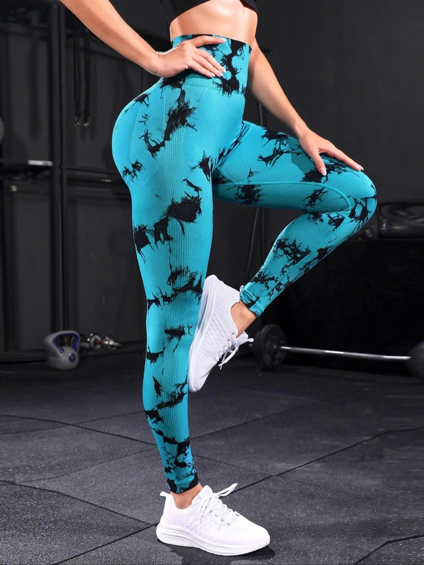 Women's High Waist Sports Leggings in Plain and Tie Dye Prints - Premium Gym and Yoga Wear for Fitness and Outdoor Activities