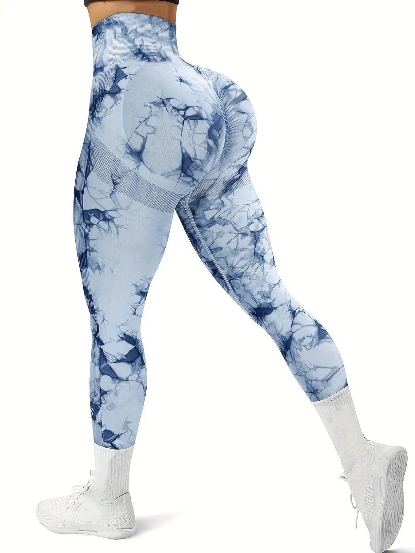 Women's High Waist Sports Leggings in Plain and Tie Dye Prints - Premium Gym and Yoga Wear for Fitness and Outdoor Activities