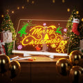 LED Illuminated Acrylic Message Board for Home Decor - Erasable Drawing Board with 7 Pens, Ideal for Desktop Use, Bar Advertising, and Creative Lighting Solutions