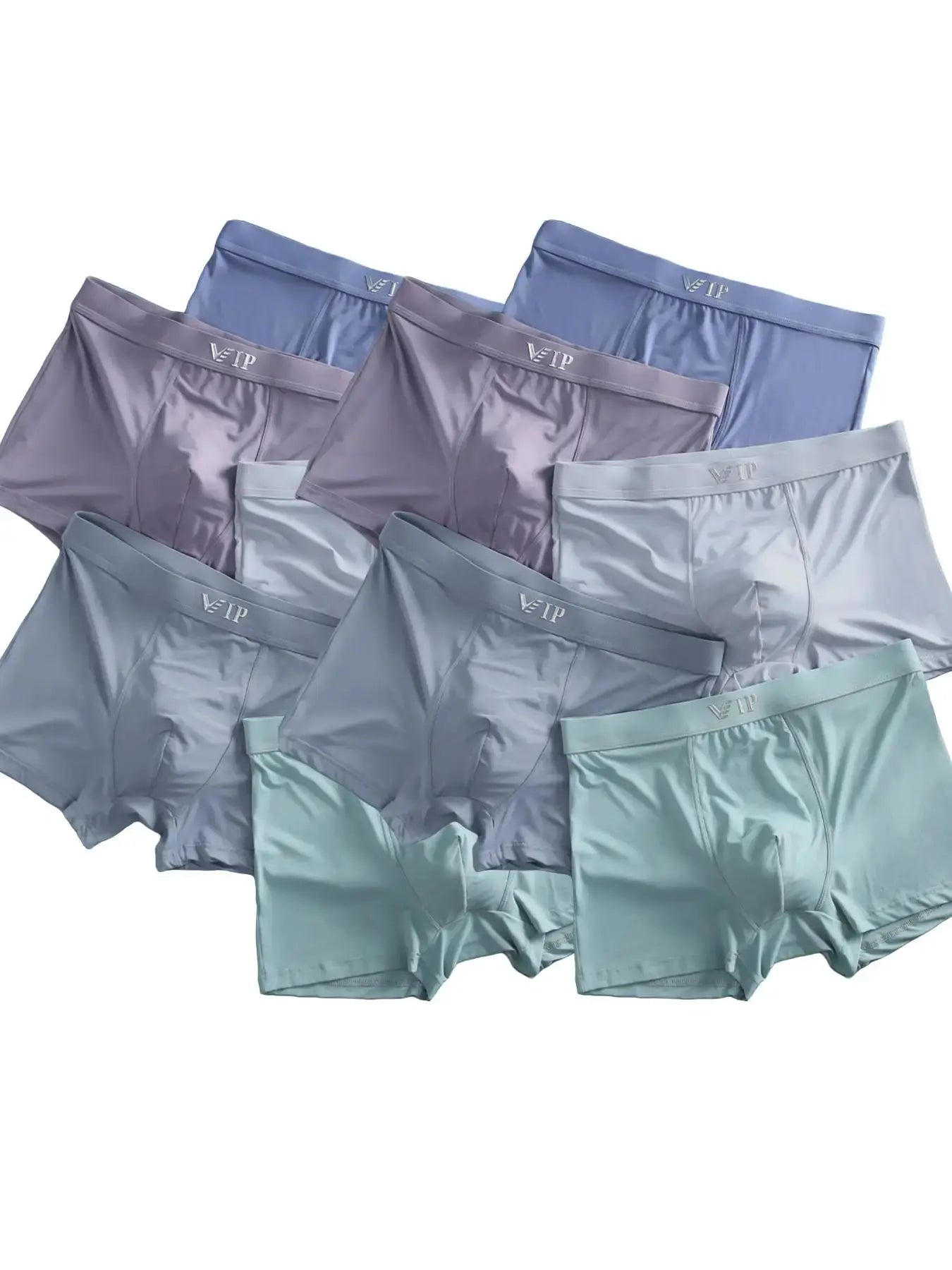 Men's VIP Solid Breathable Boxer Briefs - Regular Fit Casual Underwear Set for Summer 2024