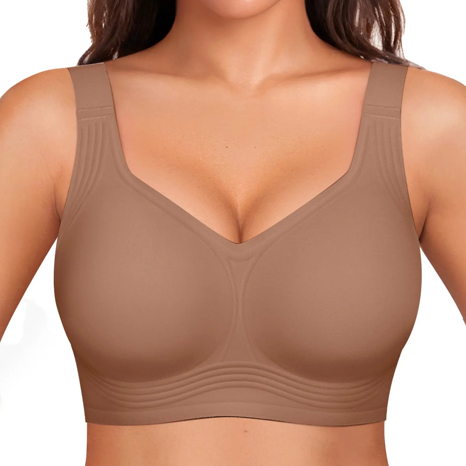 OEAK Women's Wirefree Jelly Bras - Comfortable Padded Full Coverage T-Shirt Bra for Daily Use