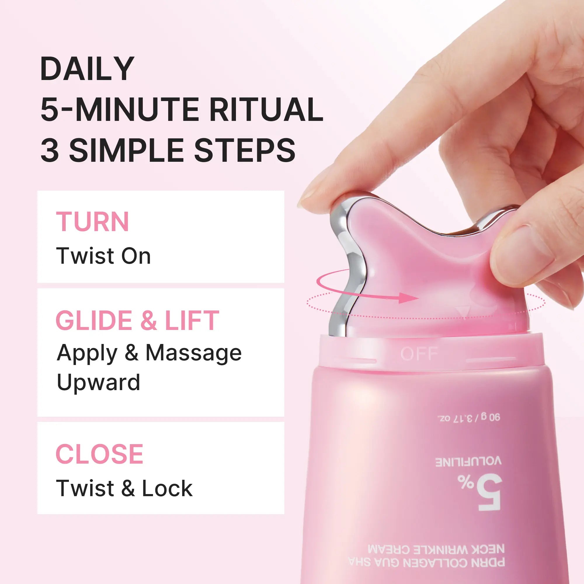 Medicube PDRN Collagen Gua Sha Neck Cream with Integrated Massager, Enriched with 5% Volufiline for Firming and Contouring of Fine Lines on Jawline, Neck, Décolleté, Underarms, Chest, Legs, and Shoulders - Advanced Korean Skincare Solution