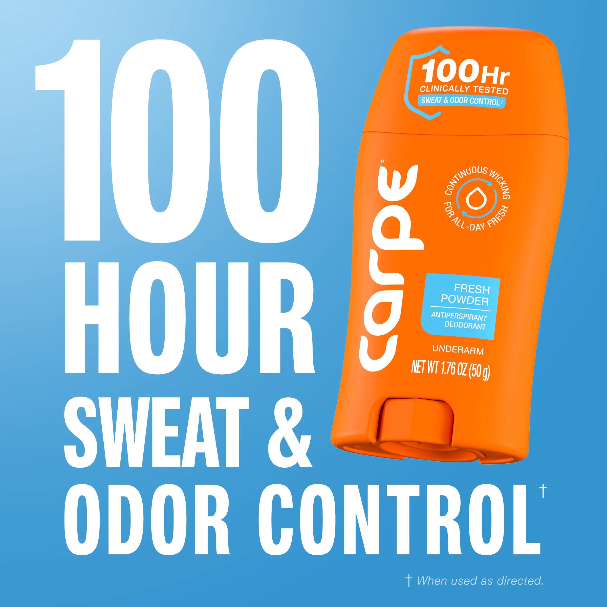 Carpe Antiperspirant Deodorant - Clinically Proven 100-Hour Protection Against Sweat and Odor - Fast-Drying, Non-Greasy Formula for All Genders - Free from Baking Soda and Parabens